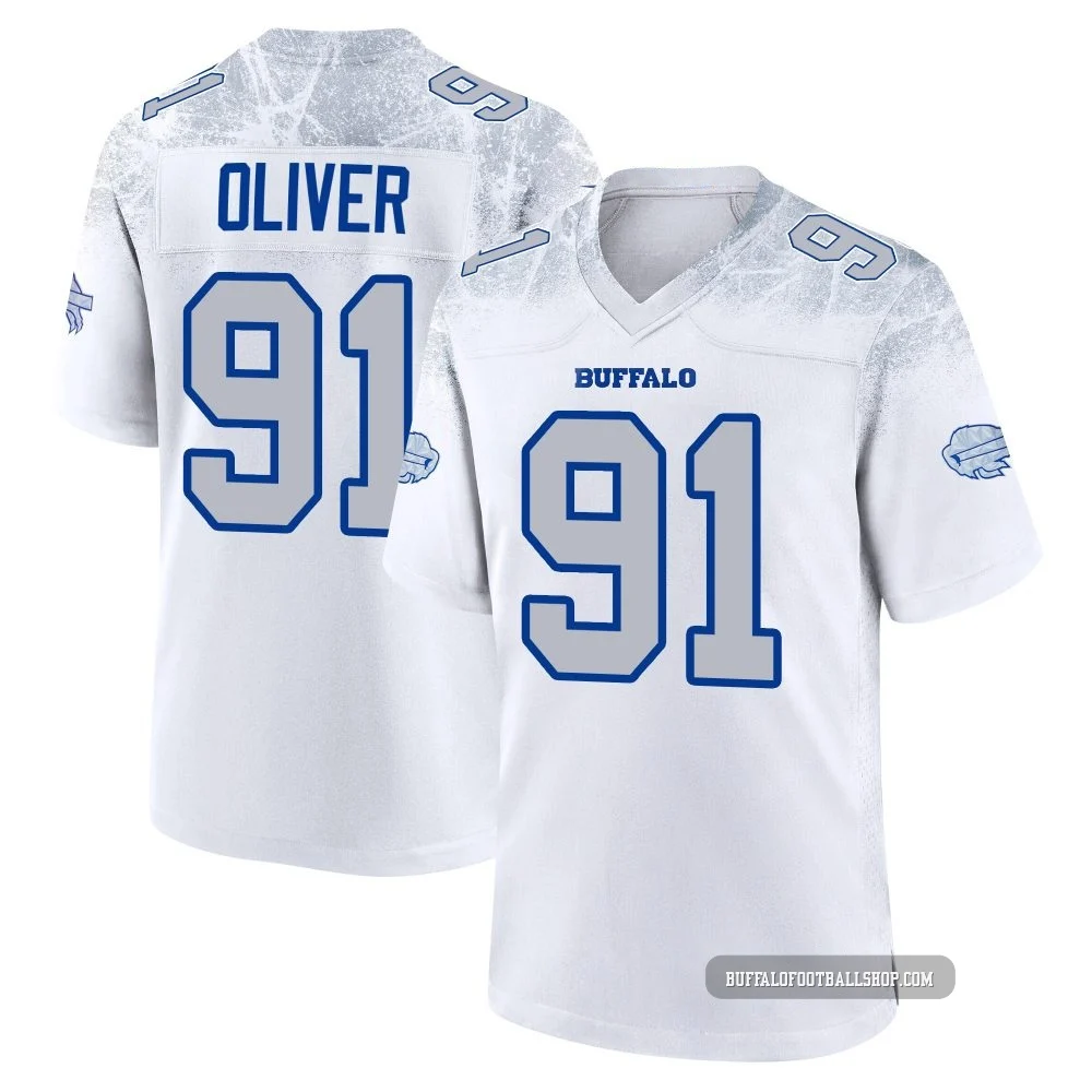 Ed Oliver ＃91 Buffalo Bills Game White Men's 2025 Rivalries Collection Jersey