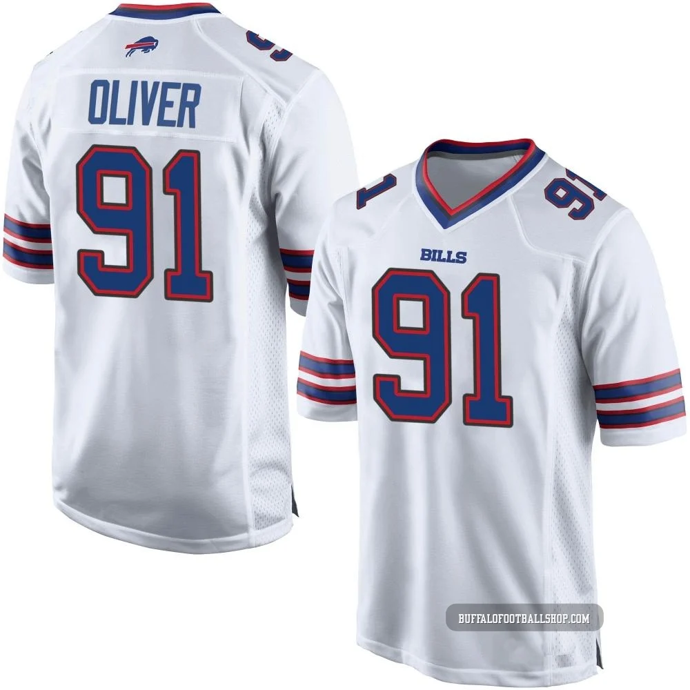 Ed Oliver ＃91 Buffalo Bills Game White Men's Jersey