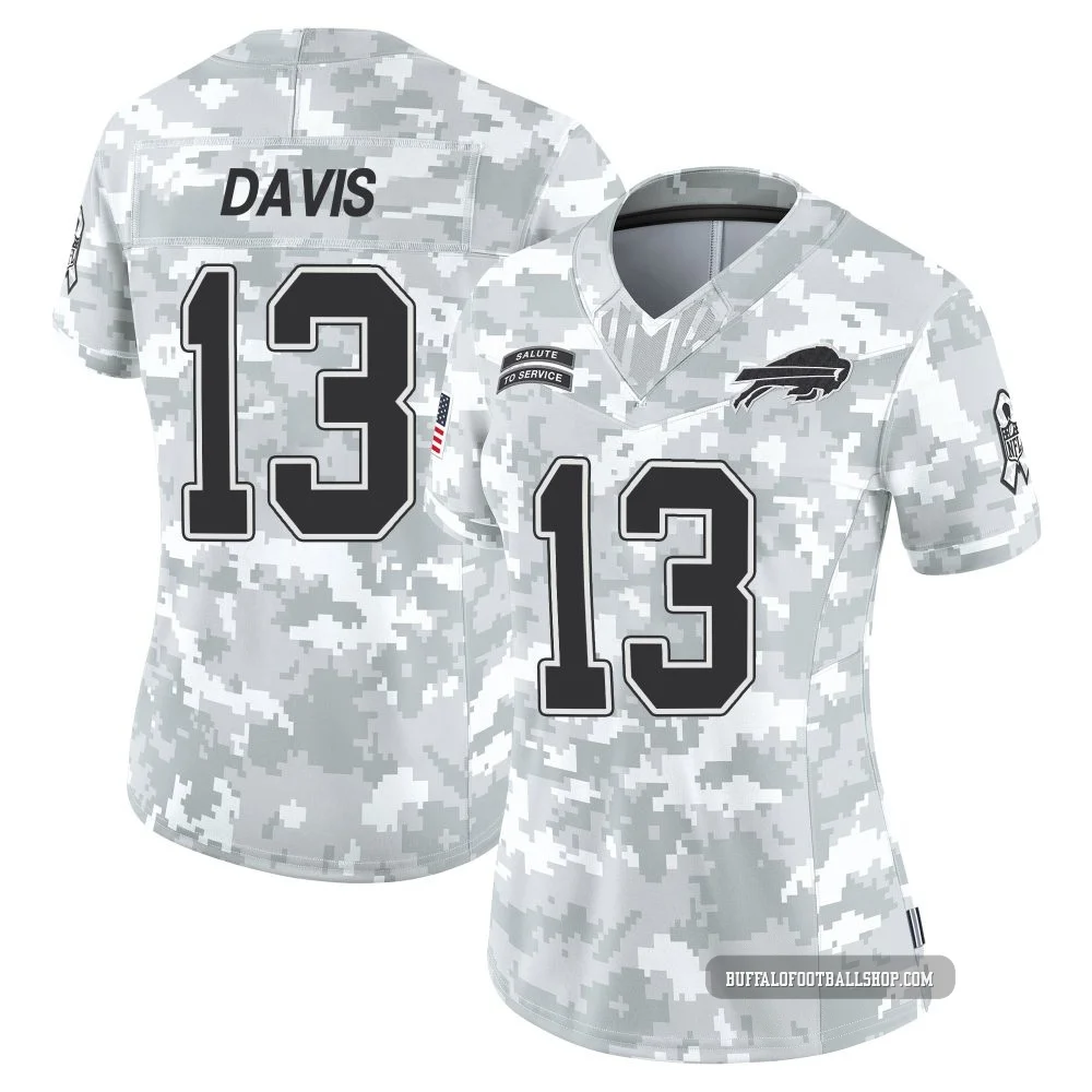 Gabe Davis ＃13 Buffalo Bills Limited Arctic Camo Women's 2024 Salute to Service Jersey