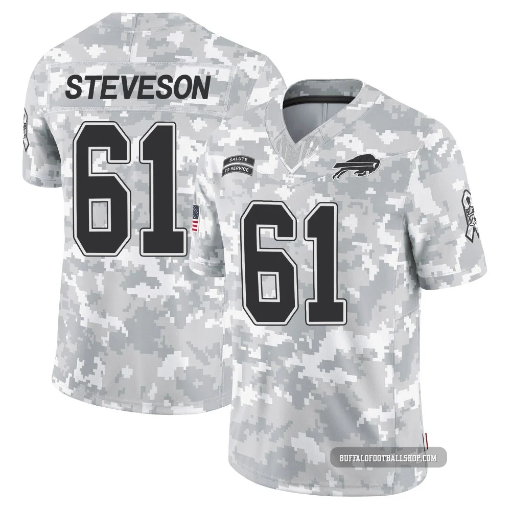 Gable Steveson ＃61 Buffalo Bills Limited Arctic Camo Men's 2024 Salute to Service Jersey
