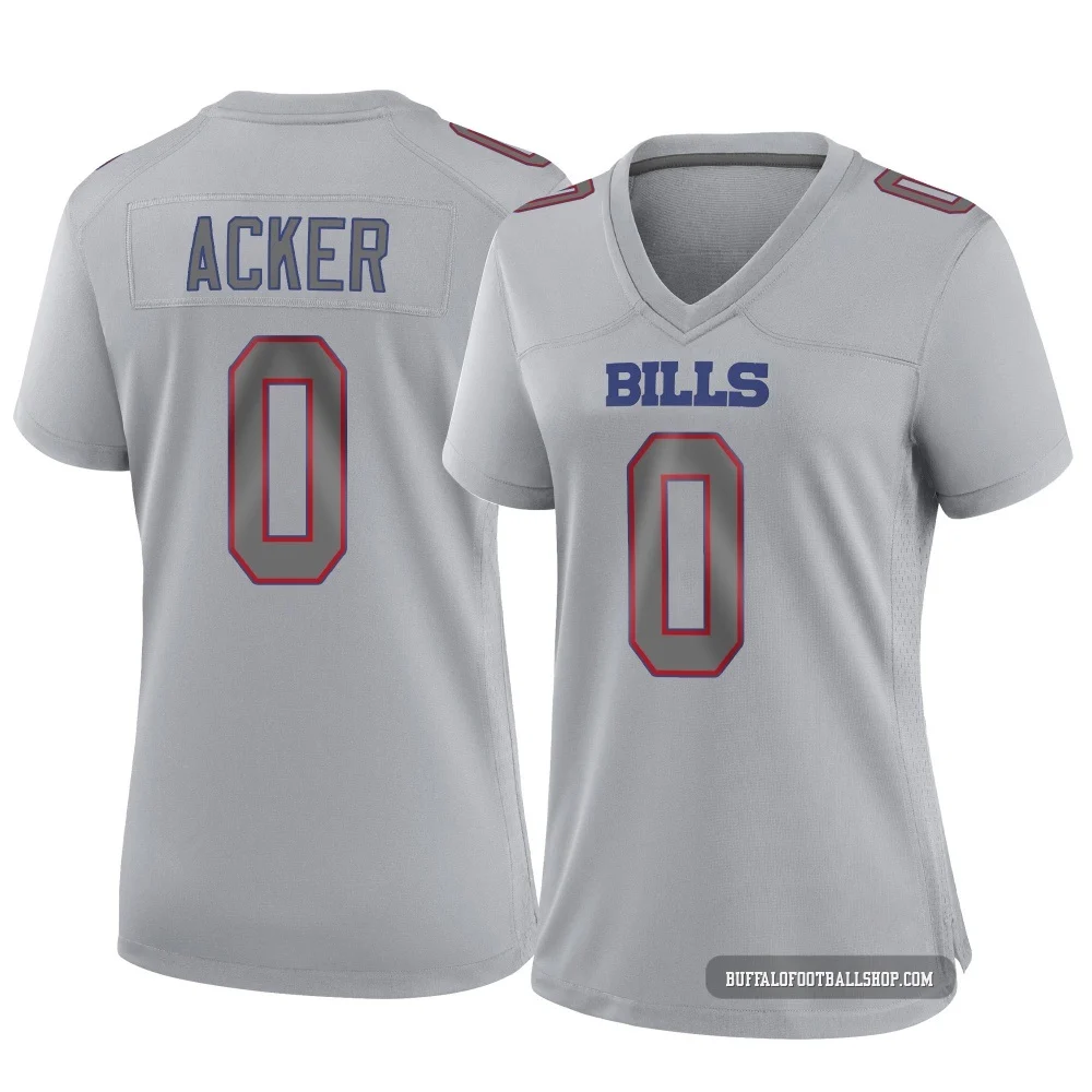 Jackson Acker ＃0 Buffalo Bills Game Gray Women's Atmosphere Fashion Jersey