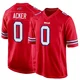 Jackson Acker ＃0 Buffalo Bills Game Red Men's Alternate Jersey