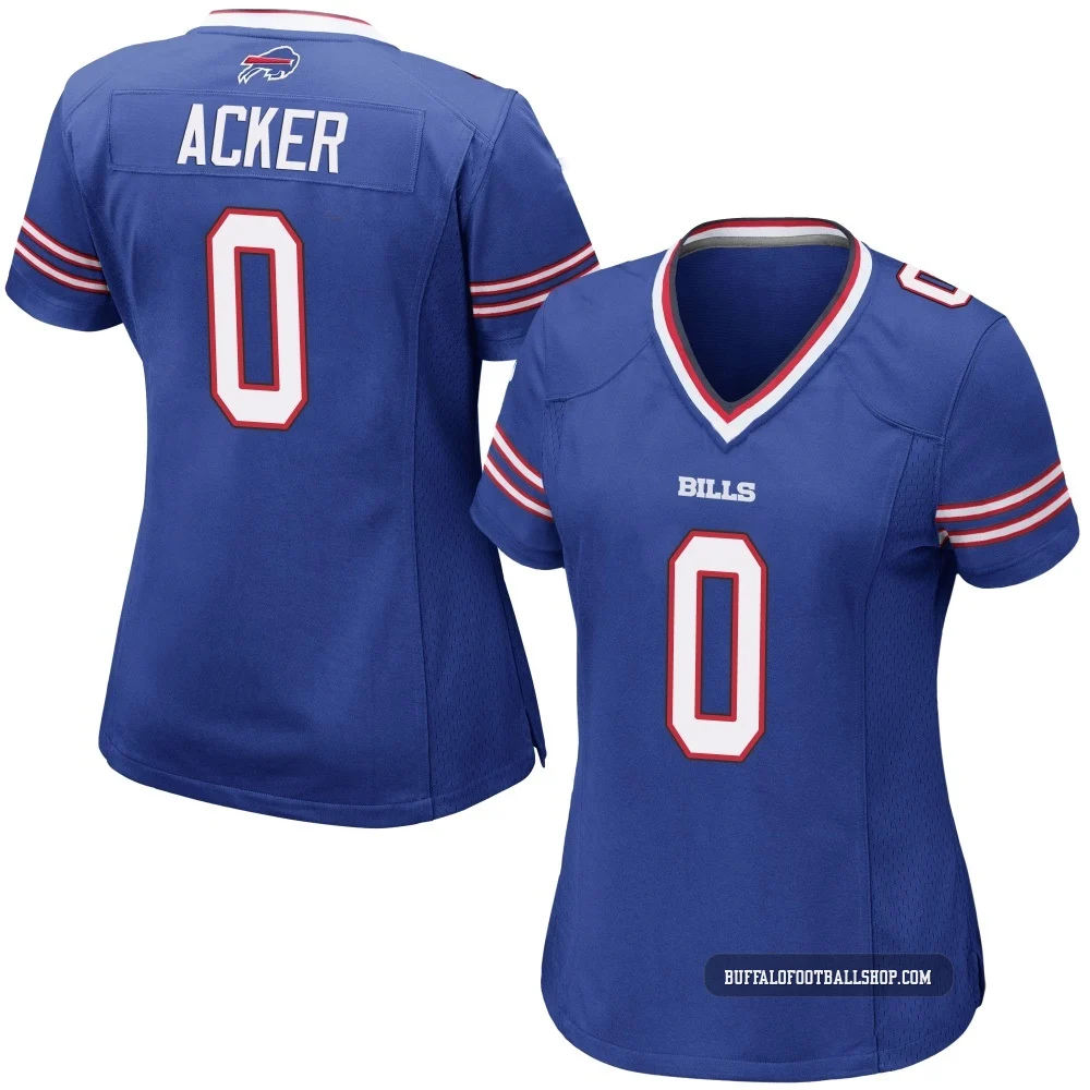 Jackson Acker ＃0 Buffalo Bills Game Royal Blue Women's Team Color Jersey