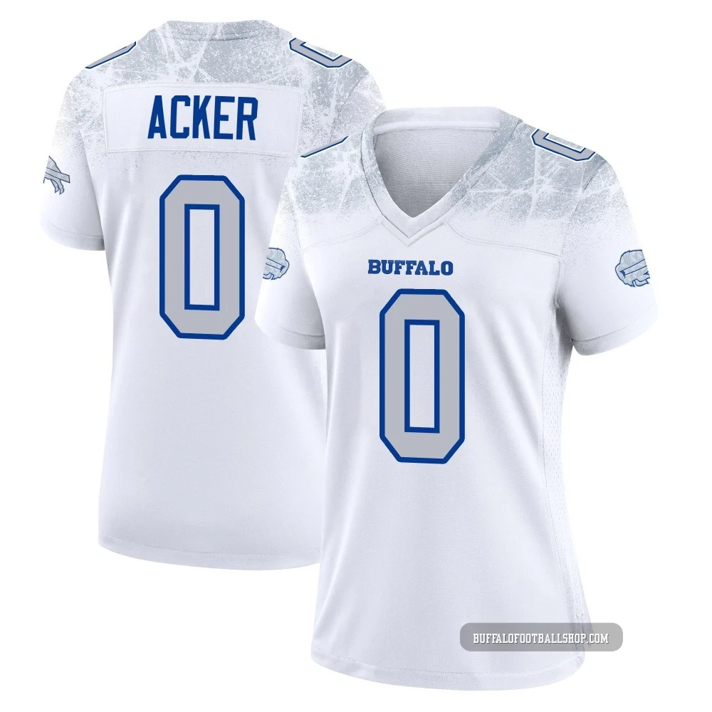 Jackson Acker ＃0 Buffalo Bills Game White Women's 2025 Rivalries Collection Jersey