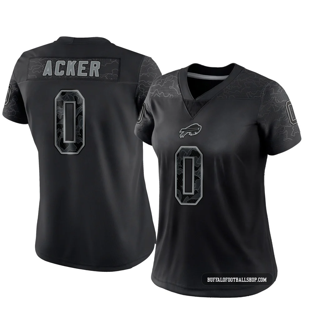 Jackson Acker ＃0 Buffalo Bills Limited Black Women's Reflective Jersey