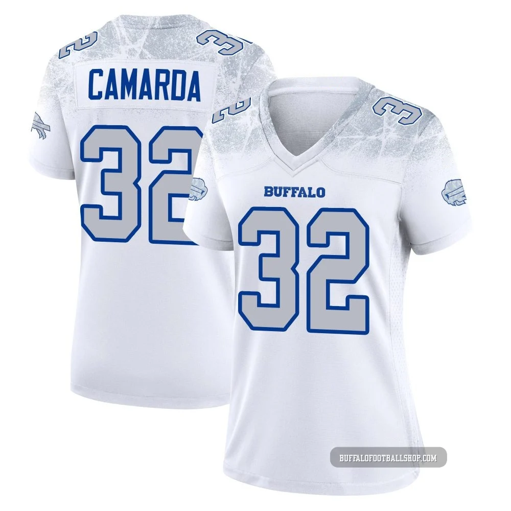 Jake Camarda ＃32 Buffalo Bills Game White Women's 2025 Rivalries Collection Jersey