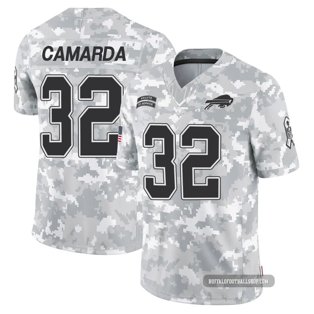 Jake Camarda ＃32 Buffalo Bills Limited Arctic Camo Men's 2024 Salute to Service Jersey