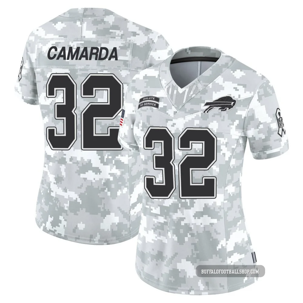 Jake Camarda ＃32 Buffalo Bills Limited Arctic Camo Women's 2024 Salute to Service Jersey