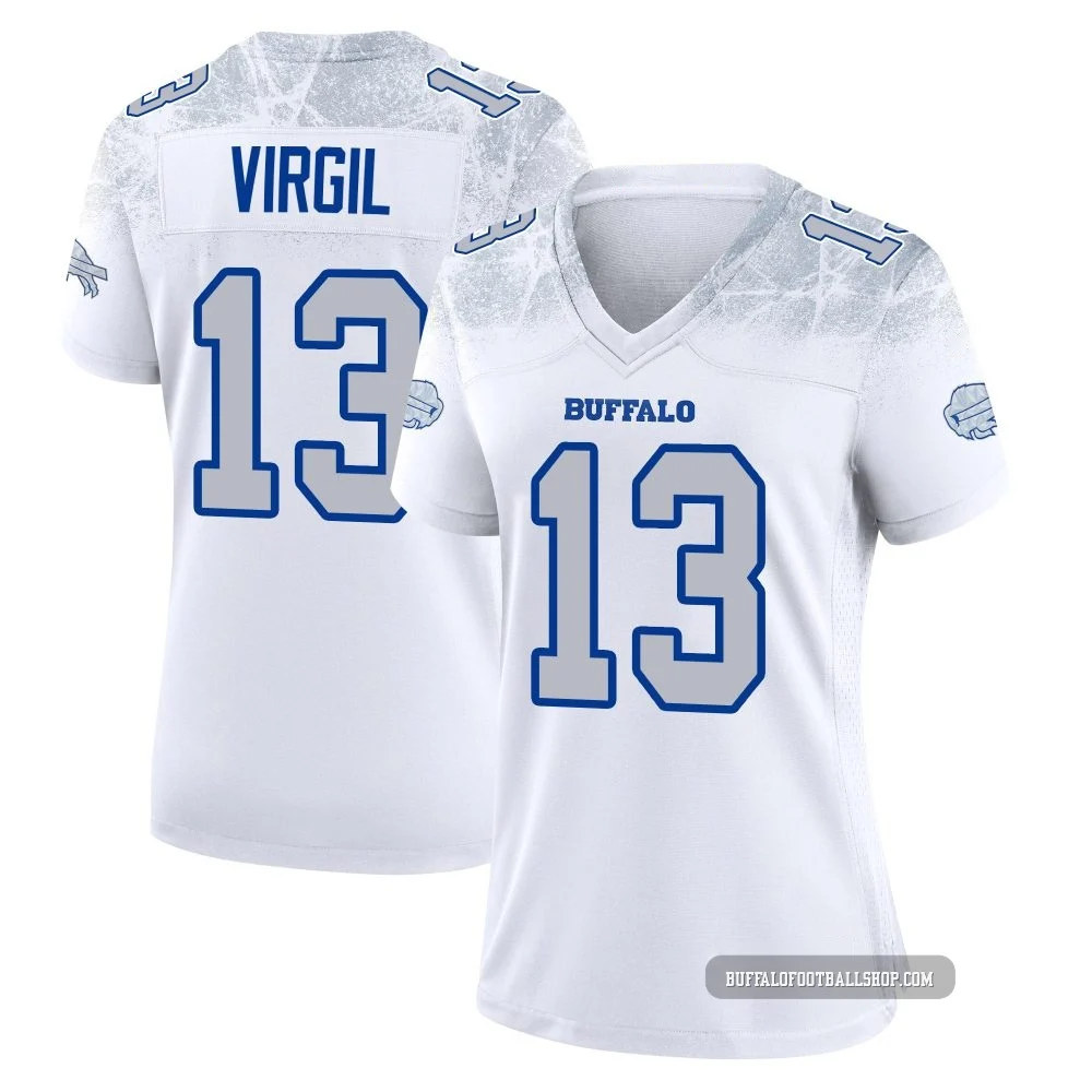 Jalen Virgil ＃13 Buffalo Bills Game White Women's 2025 Rivalries Collection Jersey