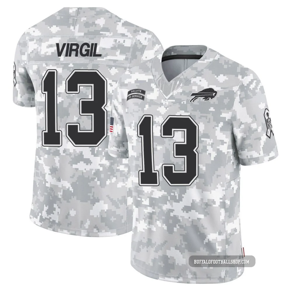 Jalen Virgil ＃13 Buffalo Bills Limited Arctic Camo Men's 2024 Salute to Service Jersey