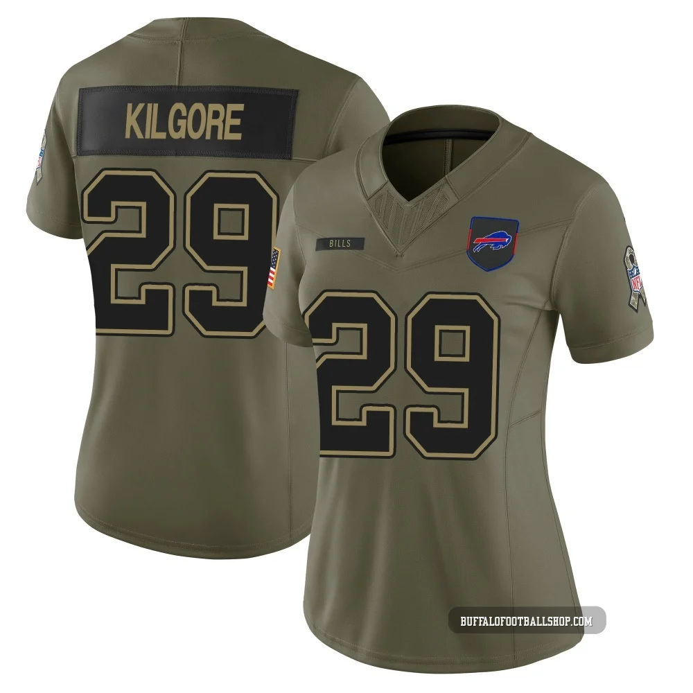 Jalon Kilgore ＃29 Buffalo Bills Limited Olive Women's 2025 Salute to Service Jersey