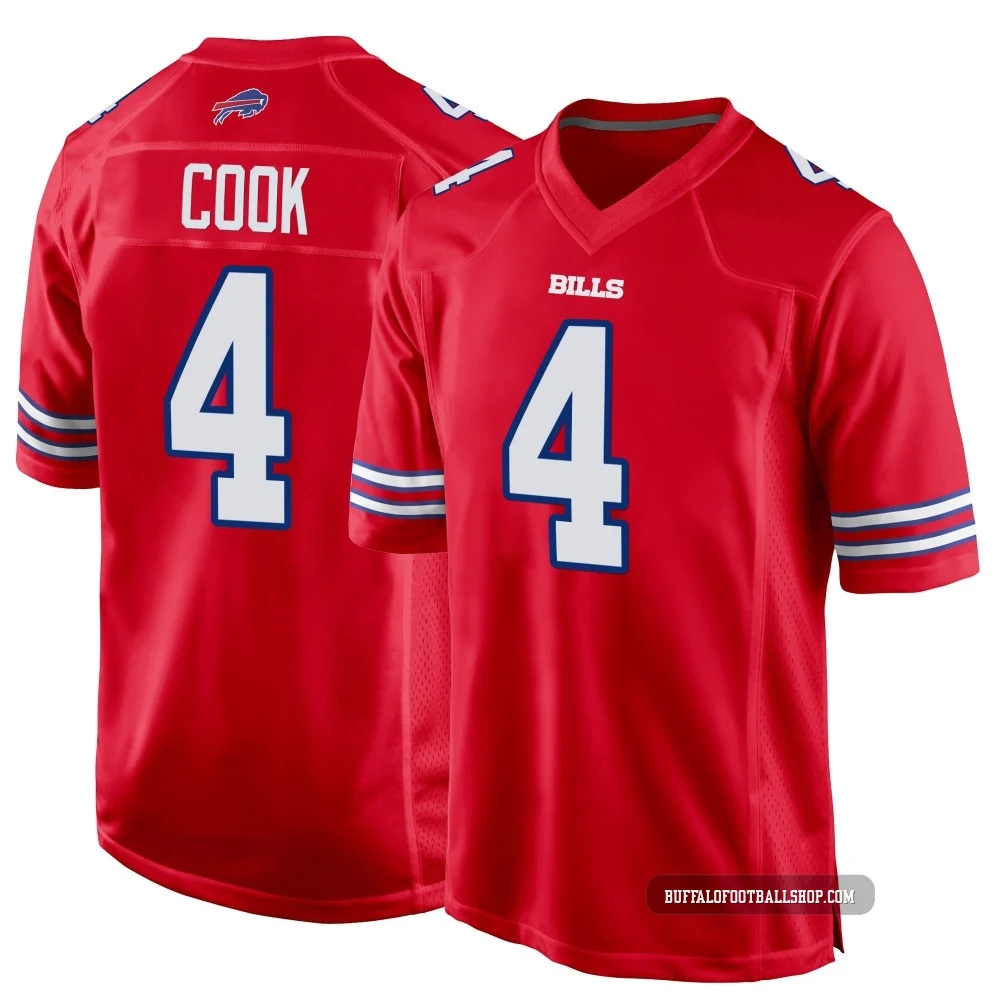 James Cook ＃4 Buffalo Bills Game Red Men's Alternate Jersey