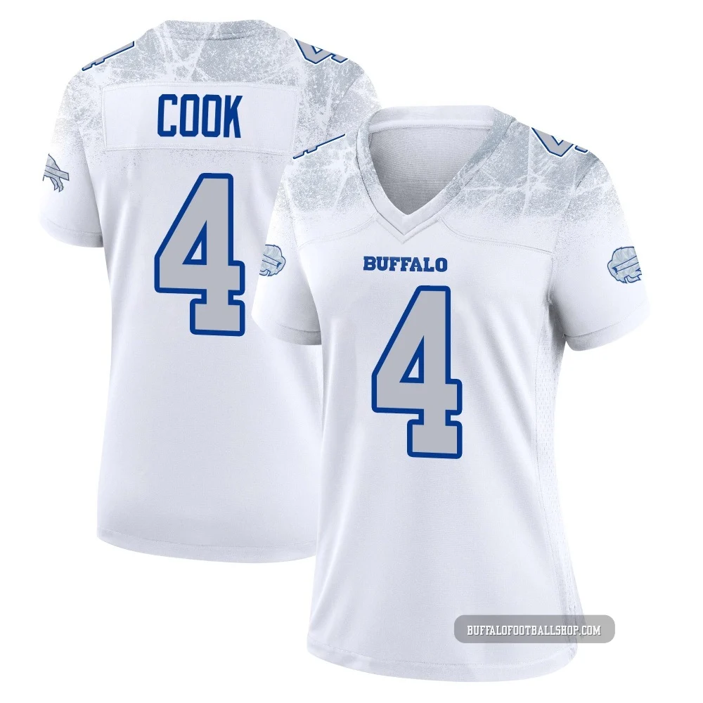 James Cook ＃4 Buffalo Bills Game White Women's 2025 Rivalries Collection Jersey