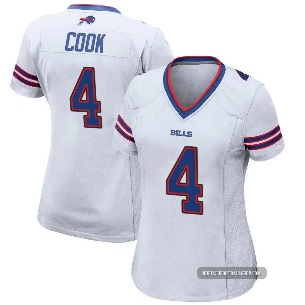 James Cook ＃4 Buffalo Bills Game White Women's Jersey