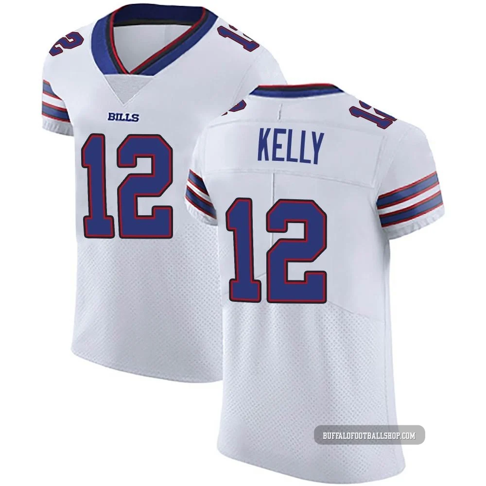 Jim Kelly ＃12 Buffalo Bills Elite White Men's Vapor Untouchable Jersey
