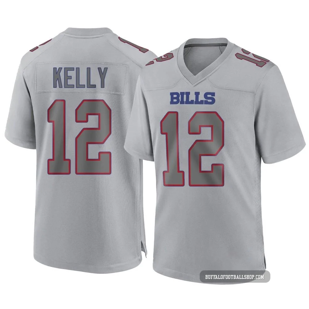 Jim Kelly ＃12 Buffalo Bills Game Gray Men's Atmosphere Fashion Jersey
