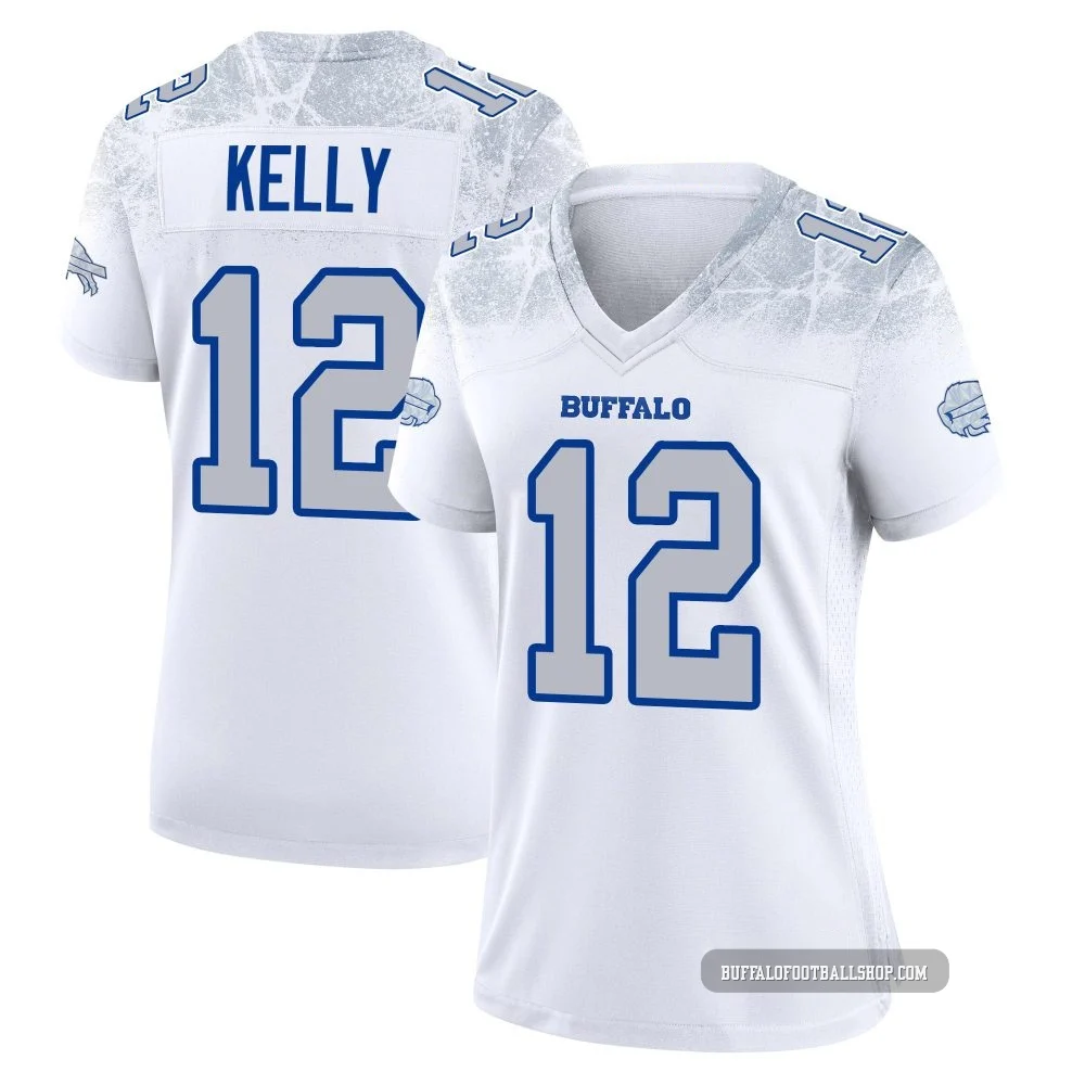 Jim Kelly ＃12 Buffalo Bills Game White Women's 2025 Rivalries Collection Jersey