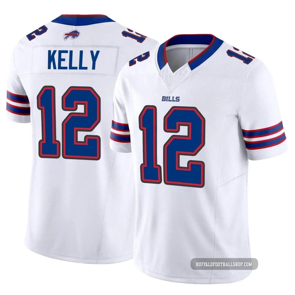 Jim Kelly ＃12 Buffalo Bills Limited White Men's Vapor F.U.S.E. Jersey