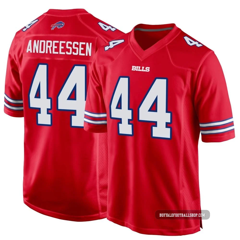 Joe Andreessen ＃44 Buffalo Bills Game Red Youth Alternate Jersey
