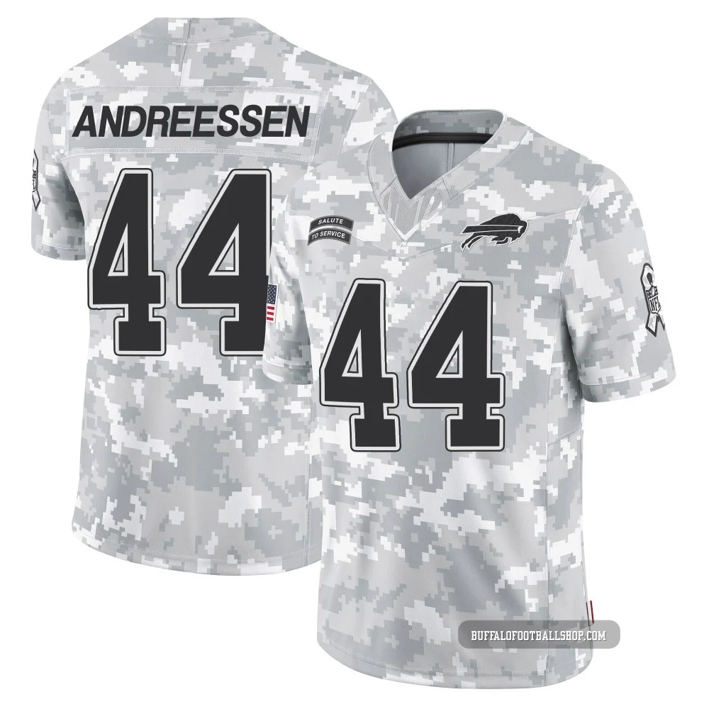 Joe Andreessen ＃44 Buffalo Bills Limited Arctic Camo Youth 2024 Salute to Service Jersey