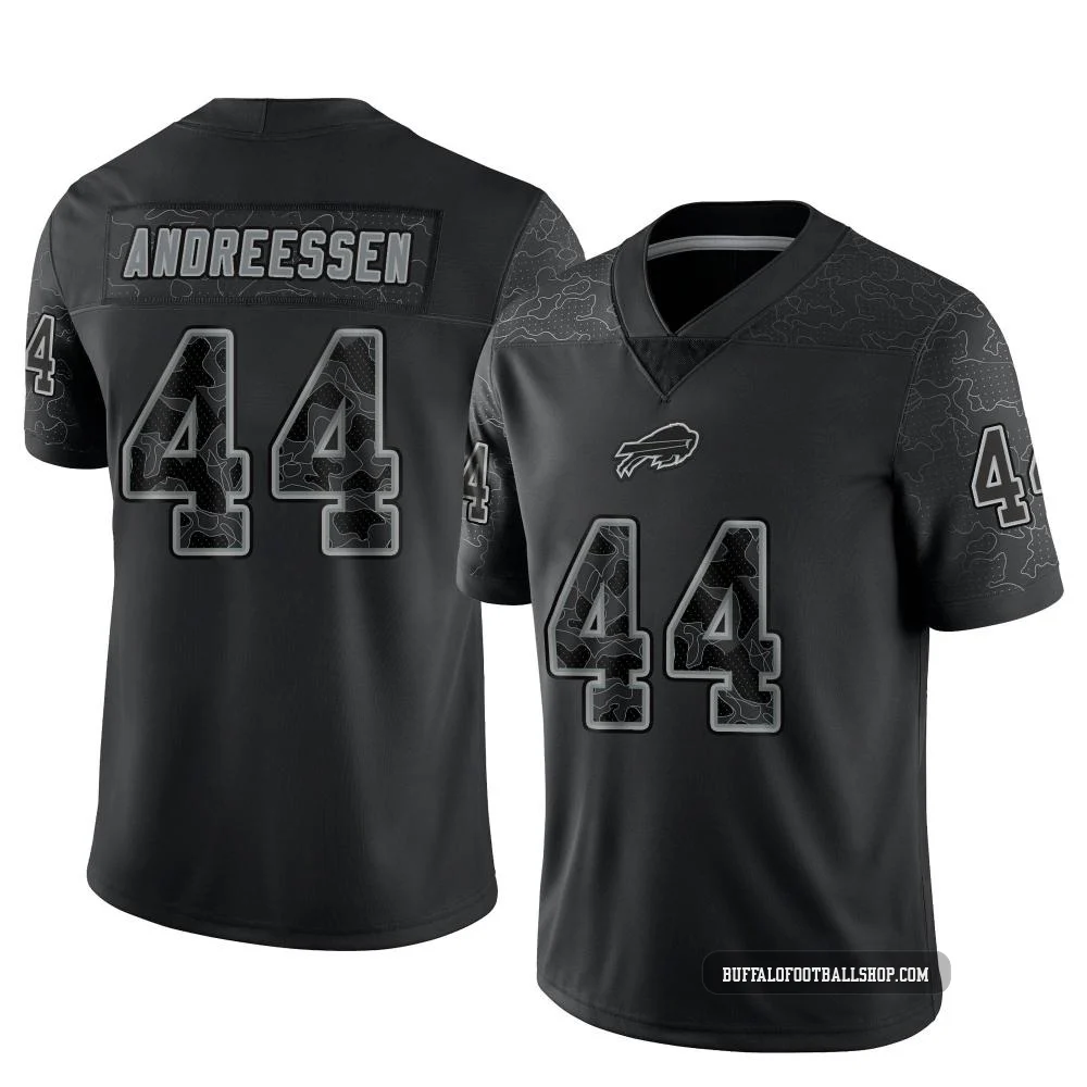 Joe Andreessen ＃44 Buffalo Bills Limited Black Youth Reflective Jersey