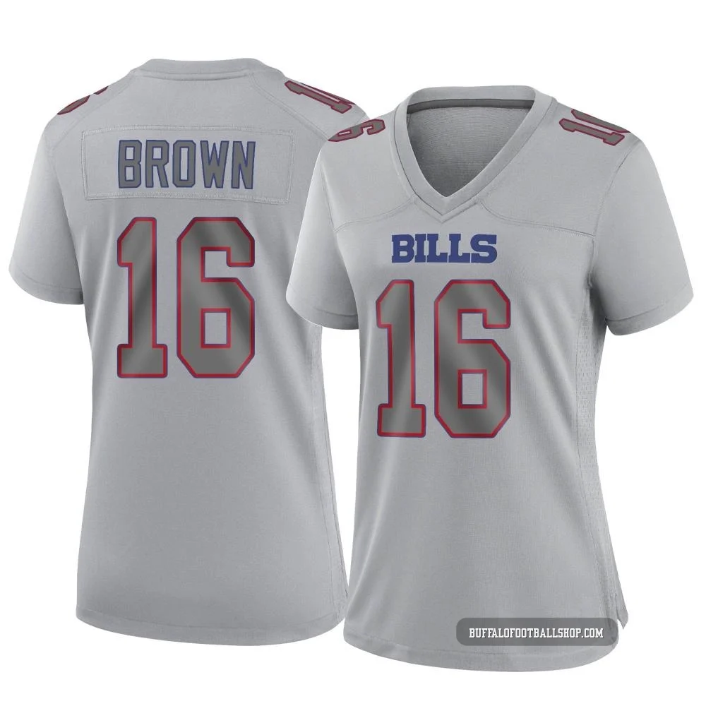 John Brown ＃16 Buffalo Bills Game Gray Women's Atmosphere Fashion Jersey