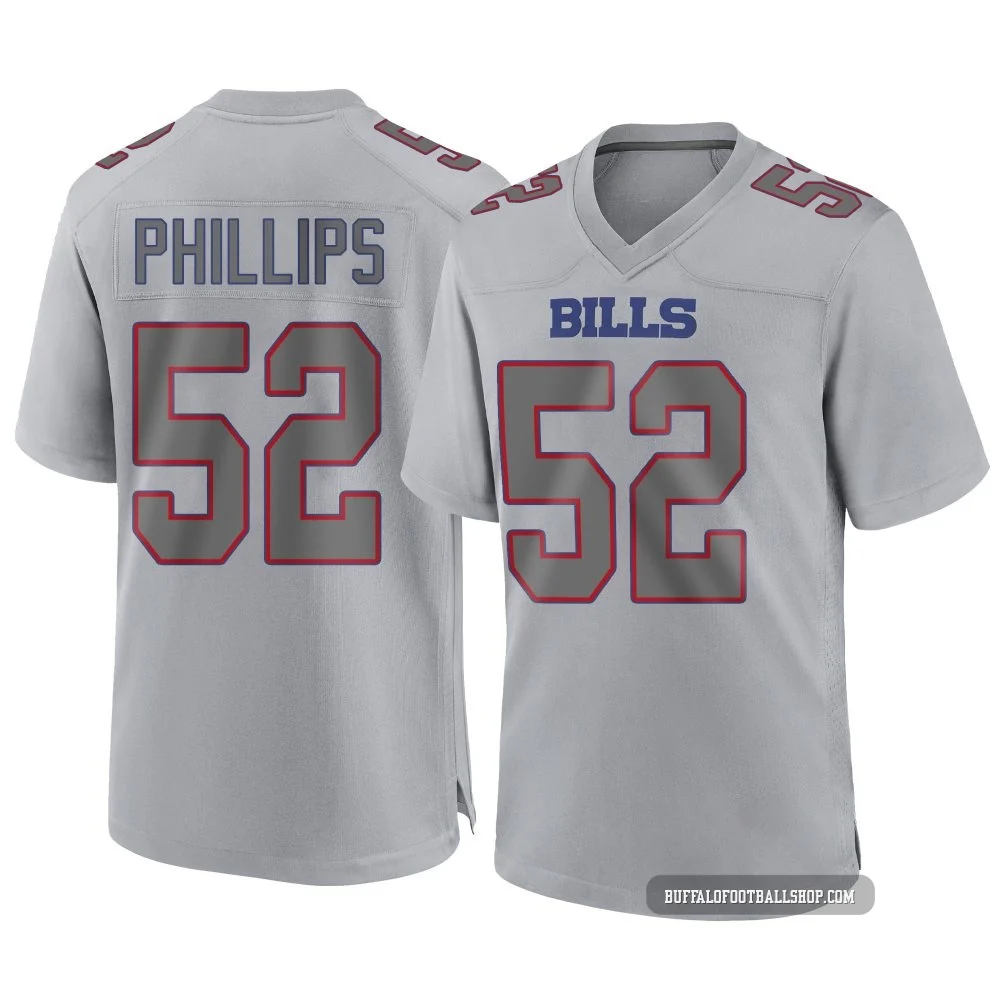 Jordan Phillips ＃52 Buffalo Bills Game Gray Men's Atmosphere Fashion Jersey