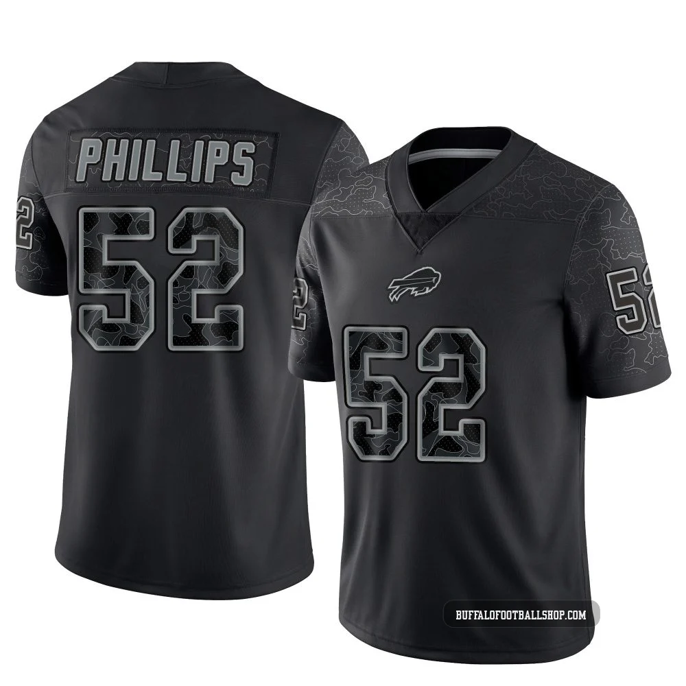 Jordan Phillips ＃52 Buffalo Bills Limited Black Men's Reflective Jersey