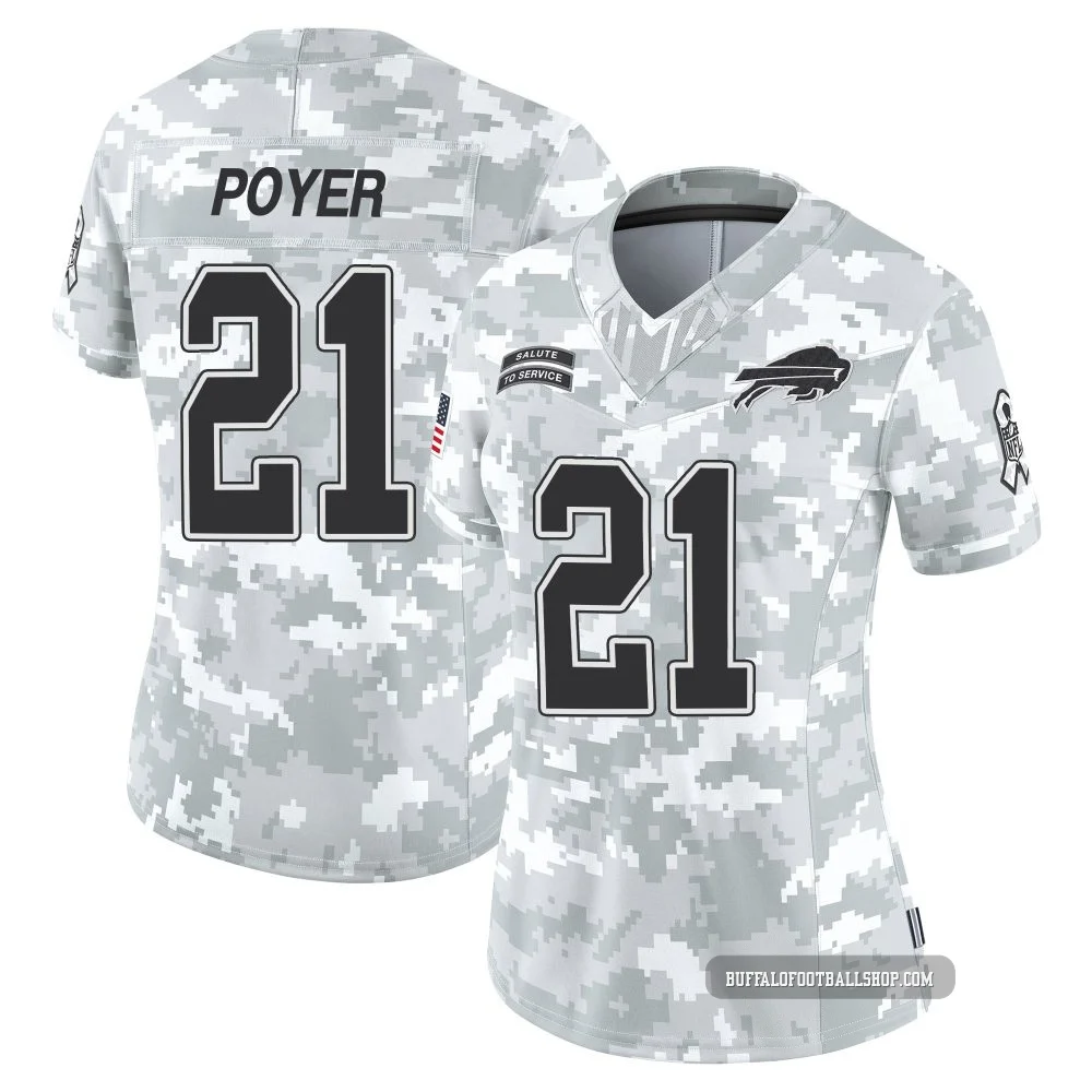 Jordan Poyer ＃21 Buffalo Bills Limited Arctic Camo Women's 2024 Salute to Service Jersey