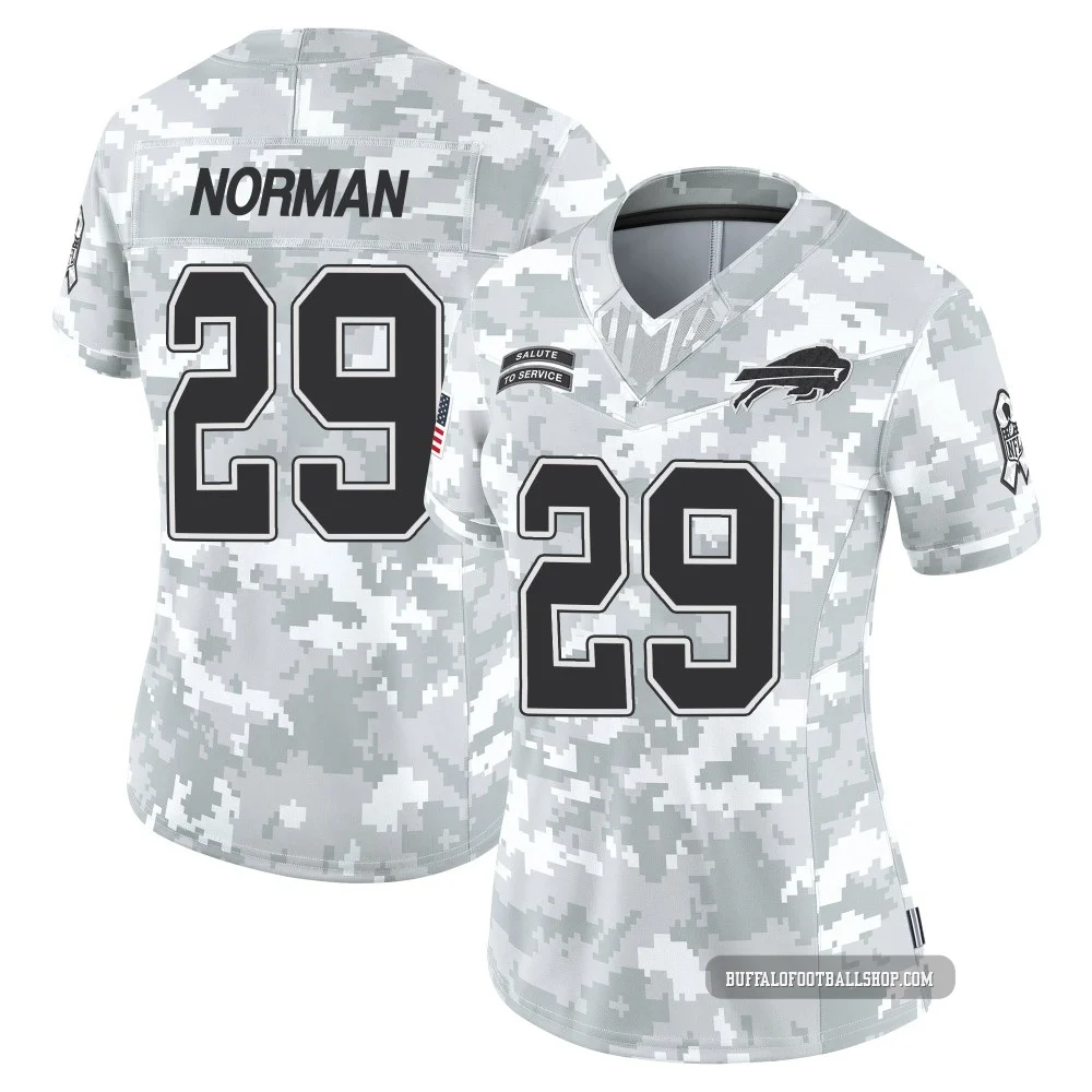 Josh Norman ＃29 Buffalo Bills Limited Arctic Camo Women's 2024 Salute to Service Jersey