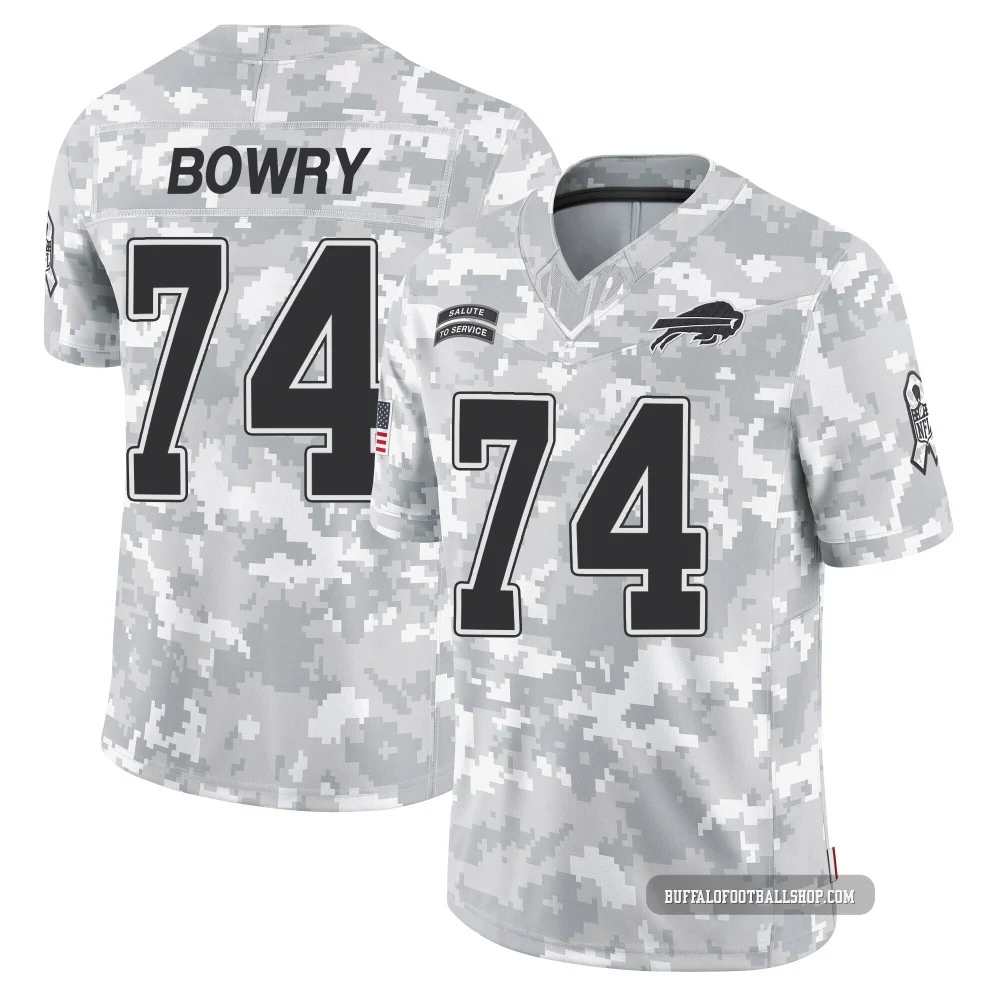 Jude Bowry ＃74 Buffalo Bills Limited Arctic Camo Men's 2024 Salute to Service Jersey