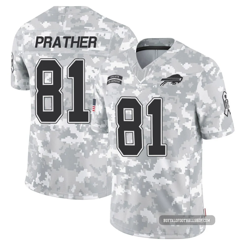 Kaden Prather ＃81 Buffalo Bills Limited Arctic Camo Men's 2024 Salute to Service Jersey