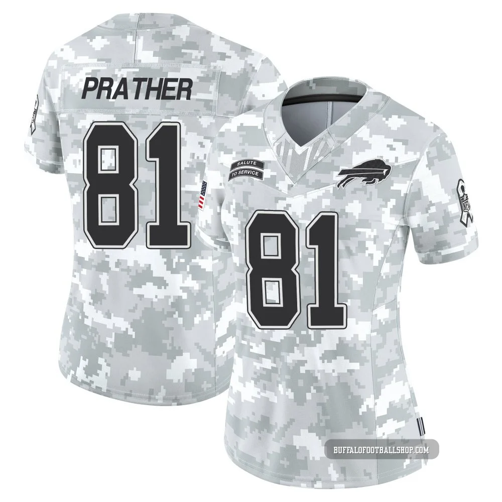 Kaden Prather ＃81 Buffalo Bills Limited Arctic Camo Women's 2024 Salute to Service Jersey
