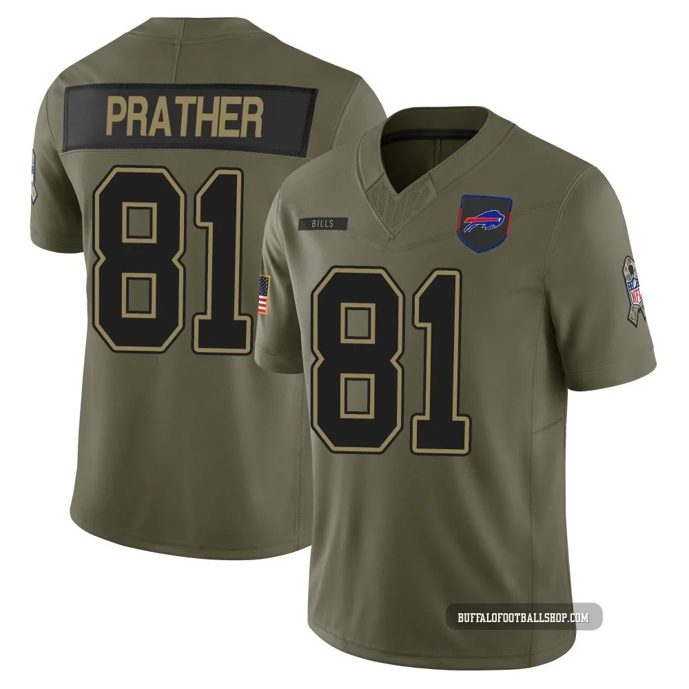 Kaden Prather ＃81 Buffalo Bills Limited Olive Men's 2025 Salute to Service Jersey