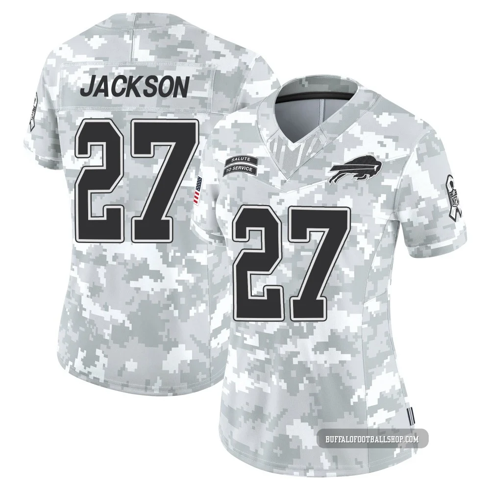 Kareem Jackson ＃27 Buffalo Bills Limited Arctic Camo Women's 2024 Salute to Service Jersey