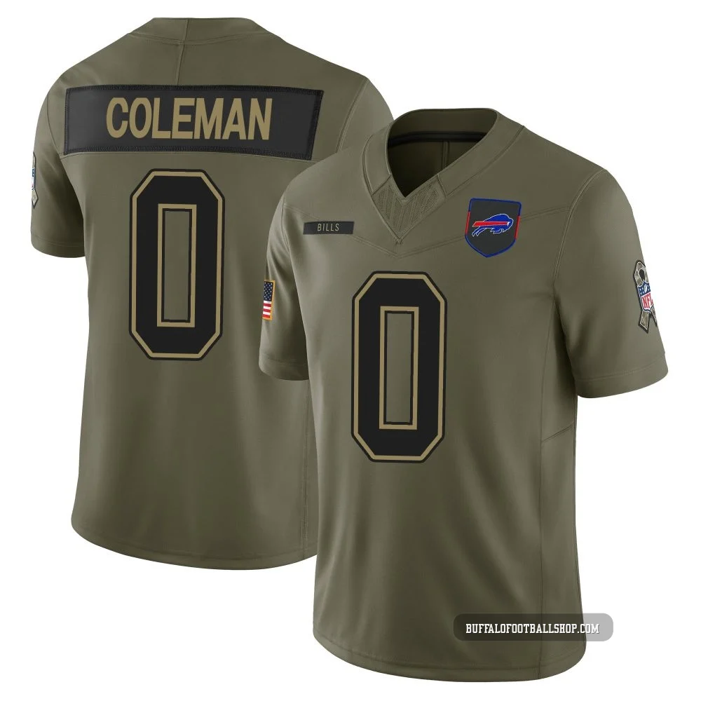 Keon Coleman ＃0 Buffalo Bills Limited Olive Men's 2025 Salute to Service Jersey
