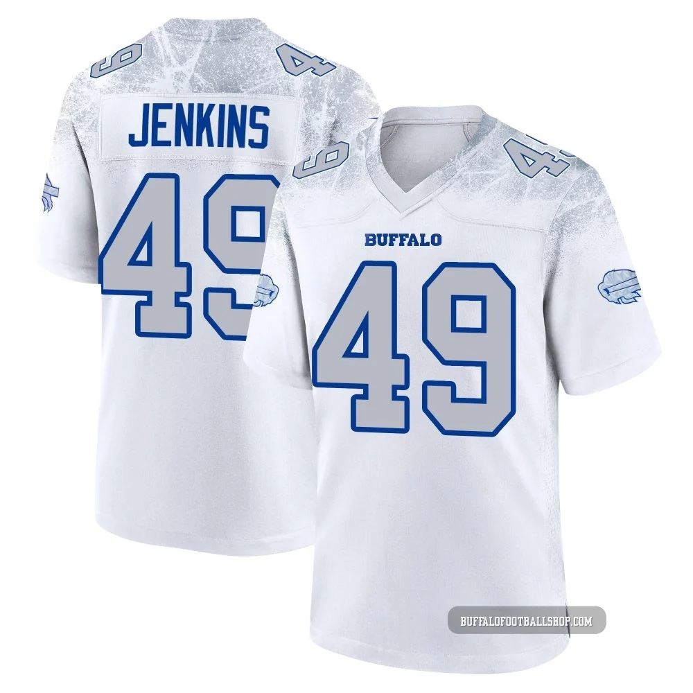Keonta Jenkins ＃49 Buffalo Bills Game White Men's 2025 Rivalries Collection Jersey