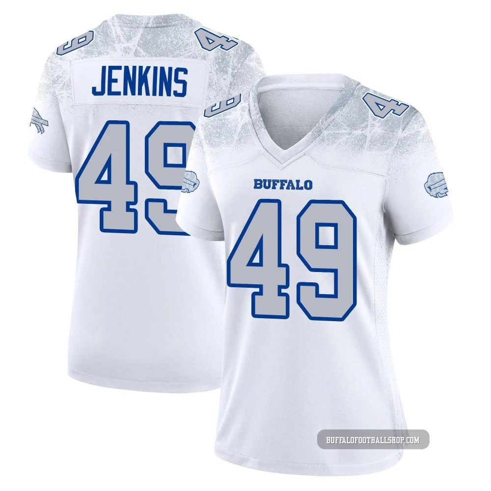 Keonta Jenkins ＃49 Buffalo Bills Game White Women's 2025 Rivalries Collection Jersey