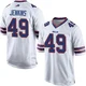 Keonta Jenkins ＃49 Buffalo Bills Game White Youth Jersey