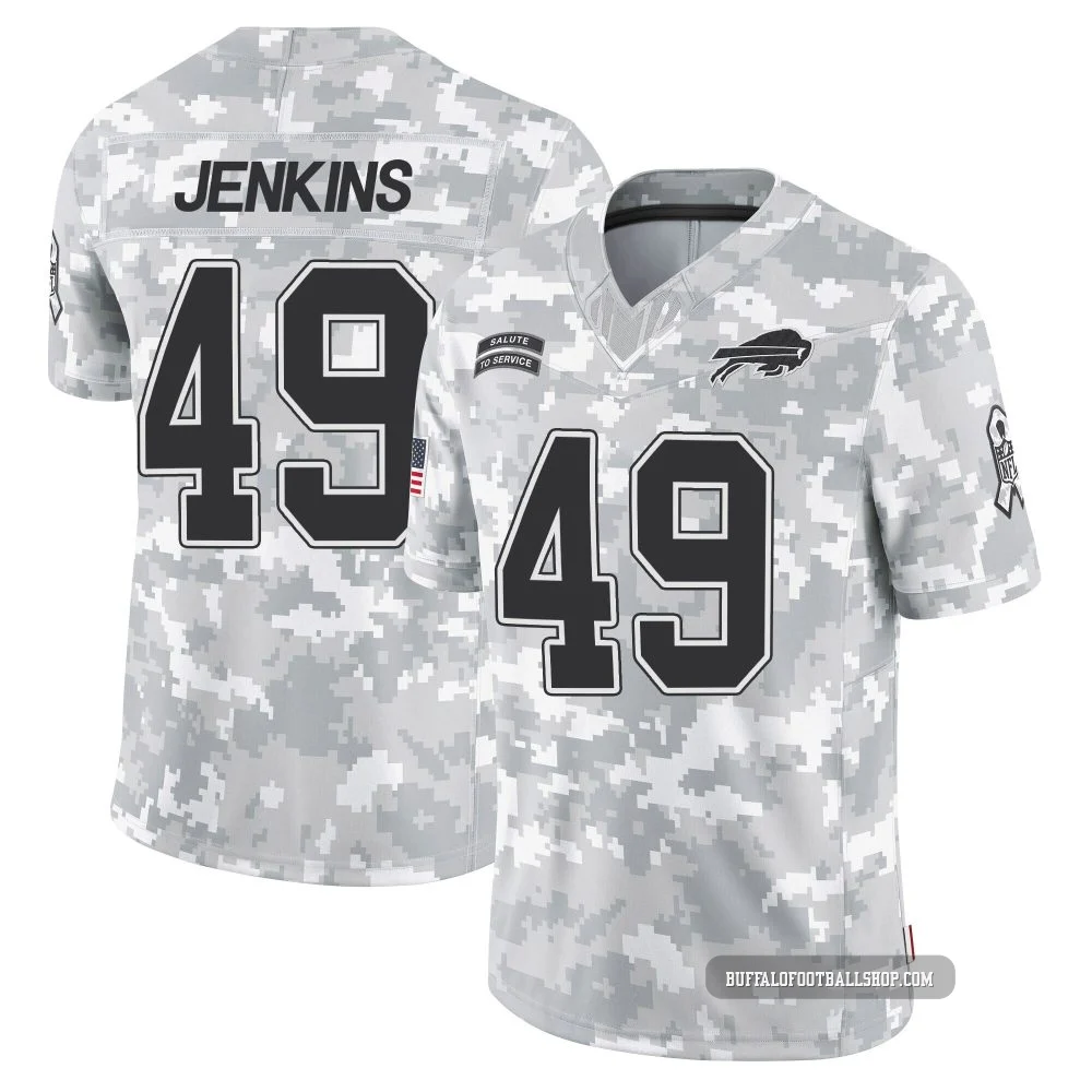 Keonta Jenkins ＃49 Buffalo Bills Limited Arctic Camo Youth 2024 Salute to Service Jersey