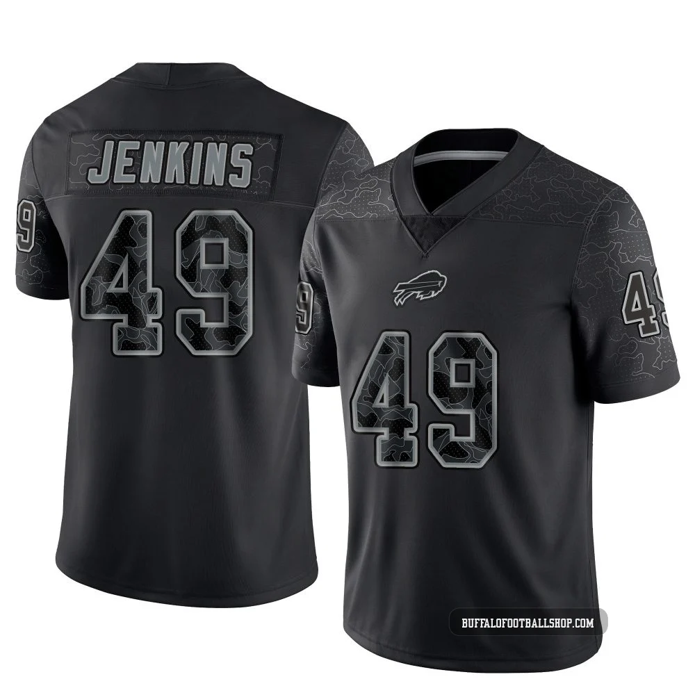 Keonta Jenkins ＃49 Buffalo Bills Limited Black Youth Reflective Jersey