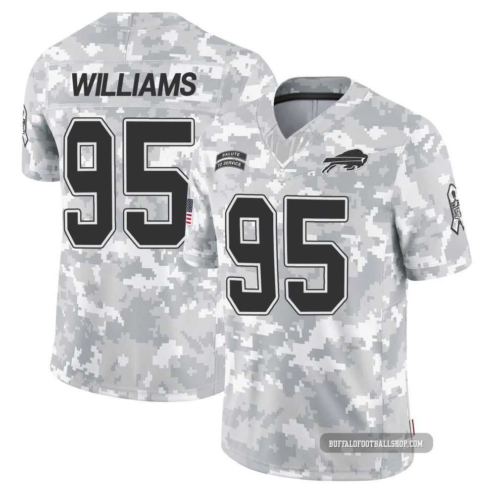 Kyle Williams ＃95 Buffalo Bills Limited Arctic Camo Youth 2024 Salute to Service Jersey
