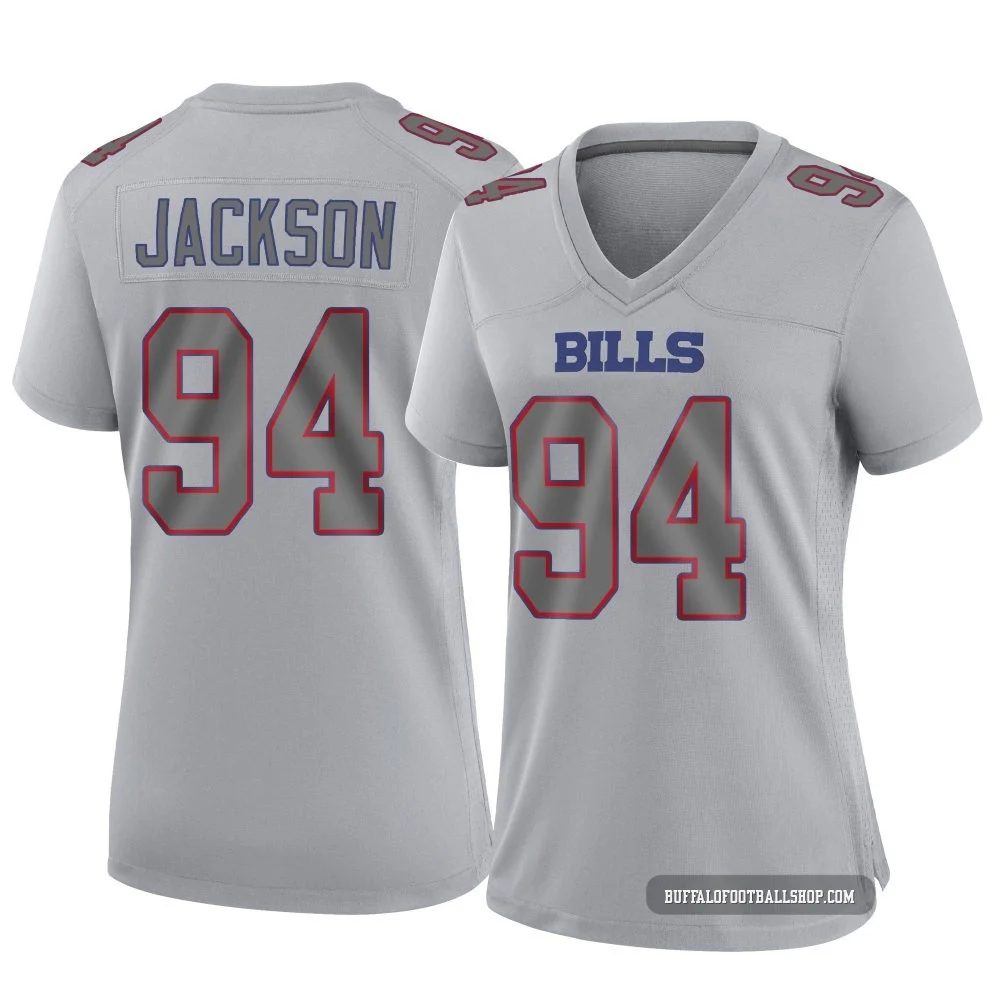Landon Jackson ＃94 Buffalo Bills Game Gray Women's Atmosphere Fashion Jersey