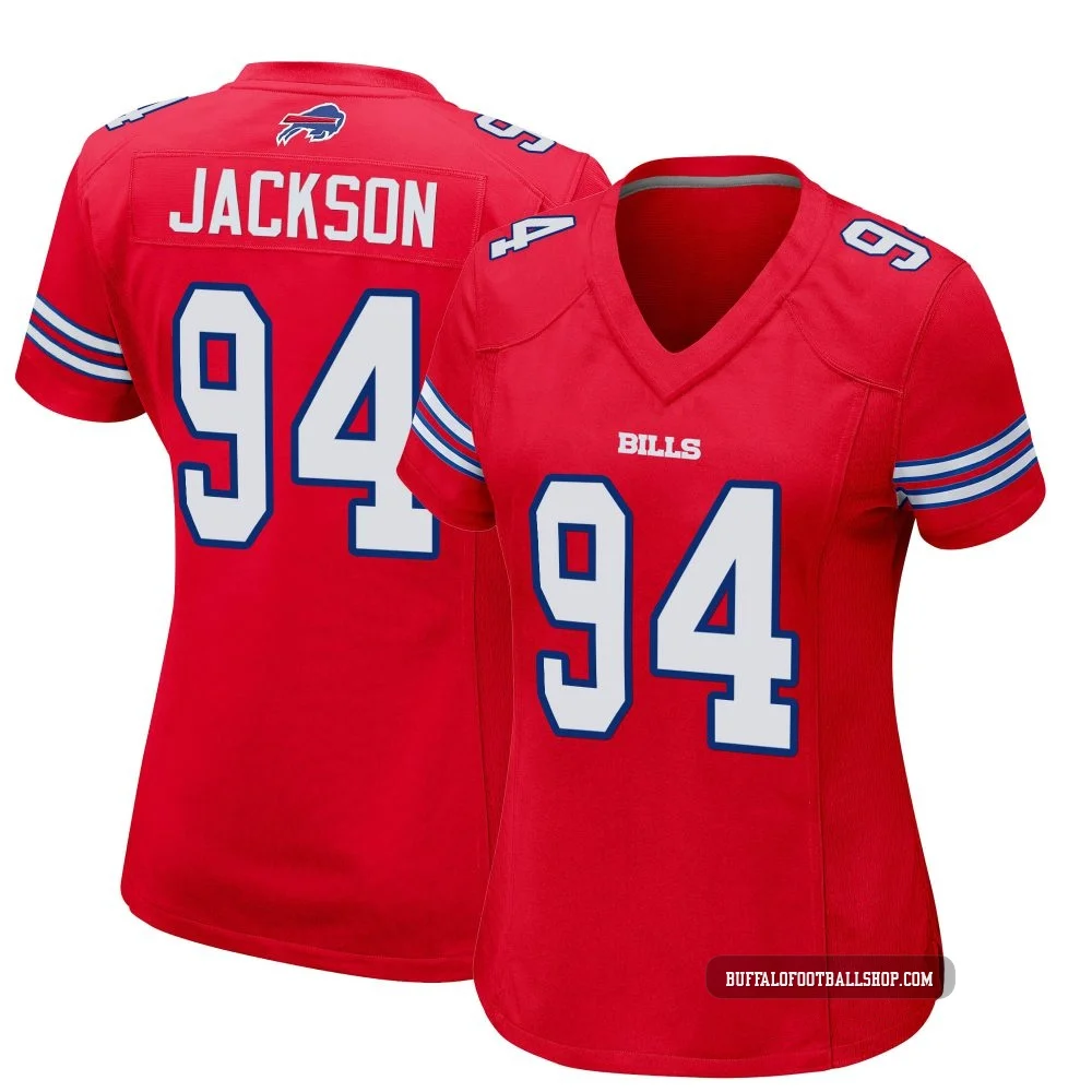 Landon Jackson ＃94 Buffalo Bills Game Red Women's Alternate Jersey