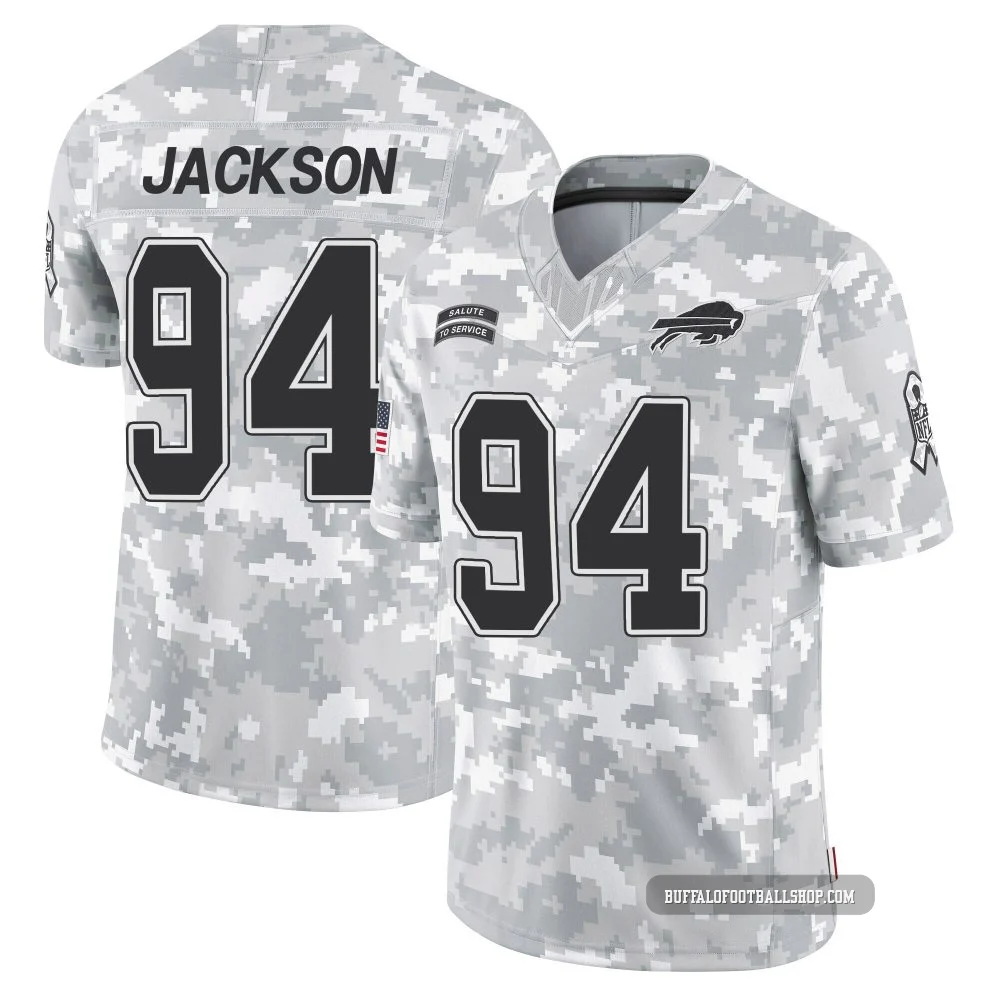 Landon Jackson ＃94 Buffalo Bills Limited Arctic Camo Youth 2024 Salute to Service Jersey
