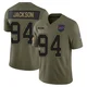 Landon Jackson ＃94 Buffalo Bills Limited Olive Men's 2025 Salute to Service Jersey