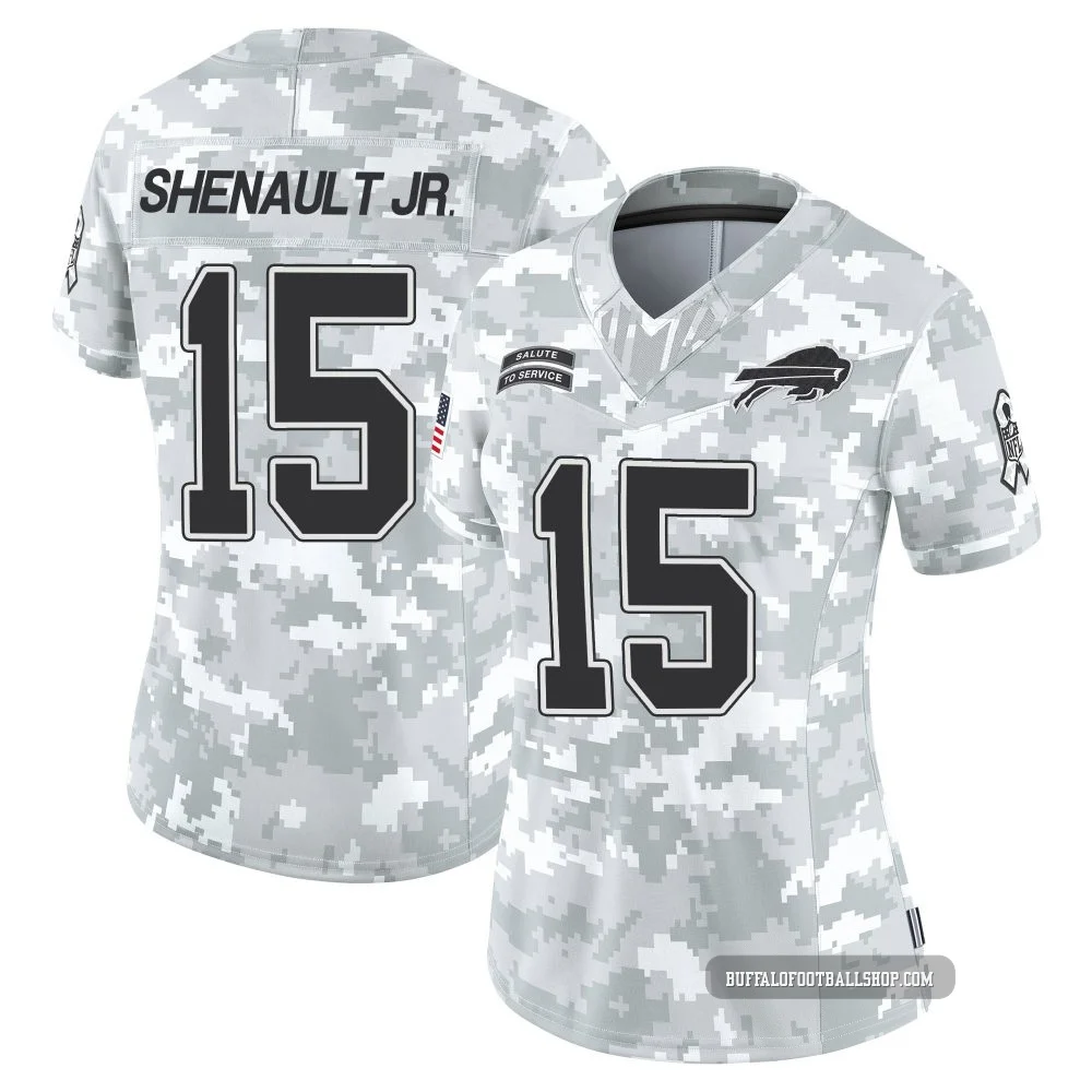 Laviska Shenault Jr. ＃15 Buffalo Bills Limited Arctic Camo Women's 2024 Salute to Service Jersey
