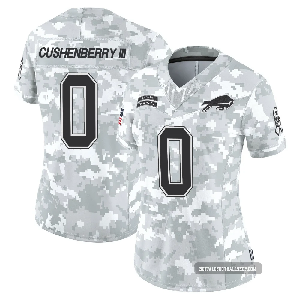 Lloyd Cushenberry III ＃0 Buffalo Bills Limited Arctic Camo Women's 2024 Salute to Service Jersey