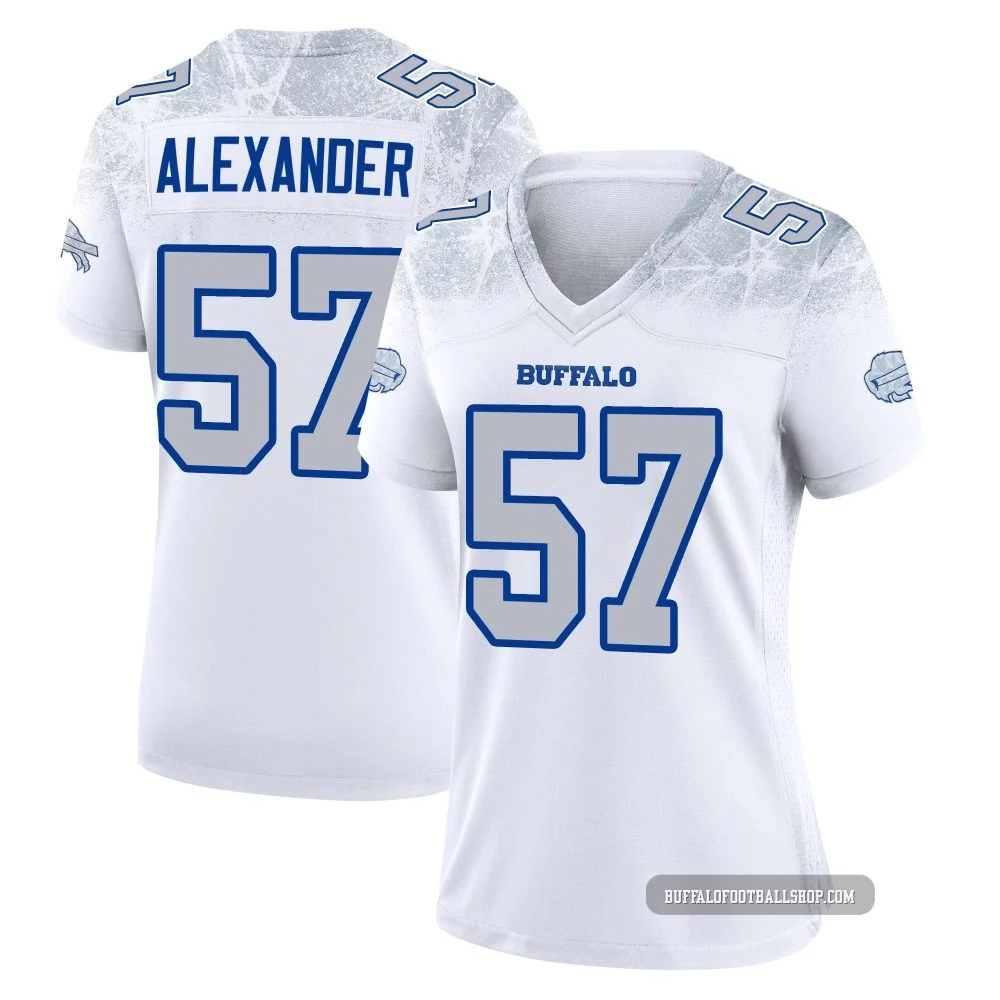 Lorenzo Alexander ＃57 Buffalo Bills Game White Women's 2025 Rivalries Collection Jersey