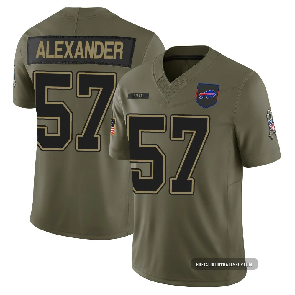 Lorenzo Alexander ＃57 Buffalo Bills Limited Olive Men's 2025 Salute to Service Jersey
